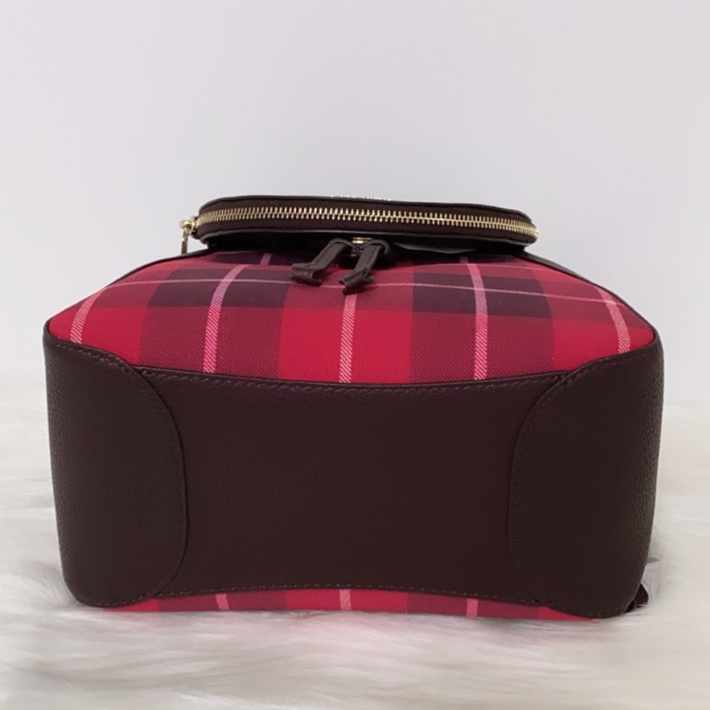 New💃Kate Spade leila plaid medium flap backpack - Picture 5 of 10